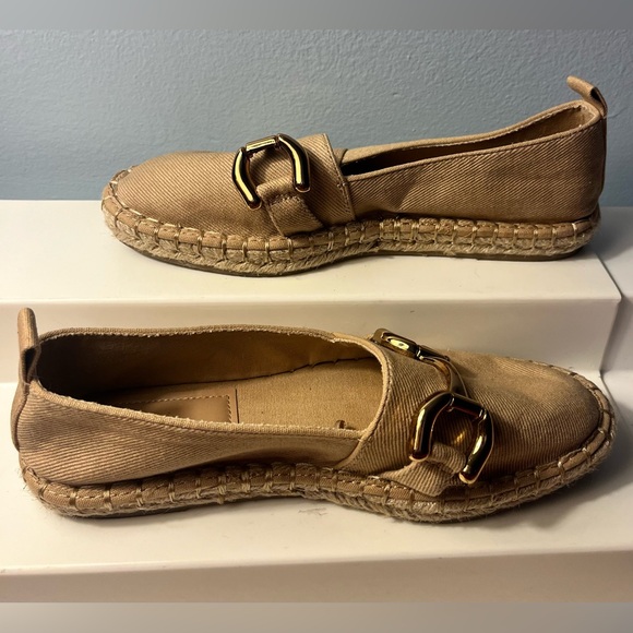 Zara Canvas Tan Colored Loafer w/ Embellishments!! - Picture 2 of 14